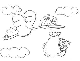 Stork coloring page